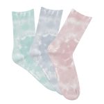 3 Pack Cotton Crew Tie Dye white red flame