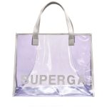 Transparent Shopping Bag white avorio violet lilla